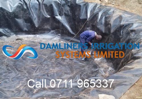 Lining of water reservoir at Katelembu, Machakos county